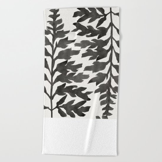 Black Fern Beach Towel