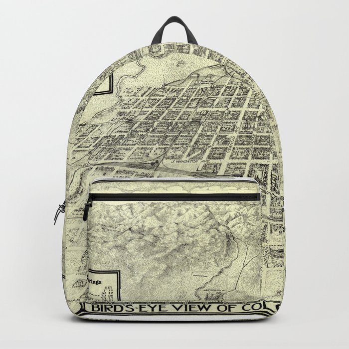 Colorado Springs-Colorado-1909 vintage pictorial map Backpack
