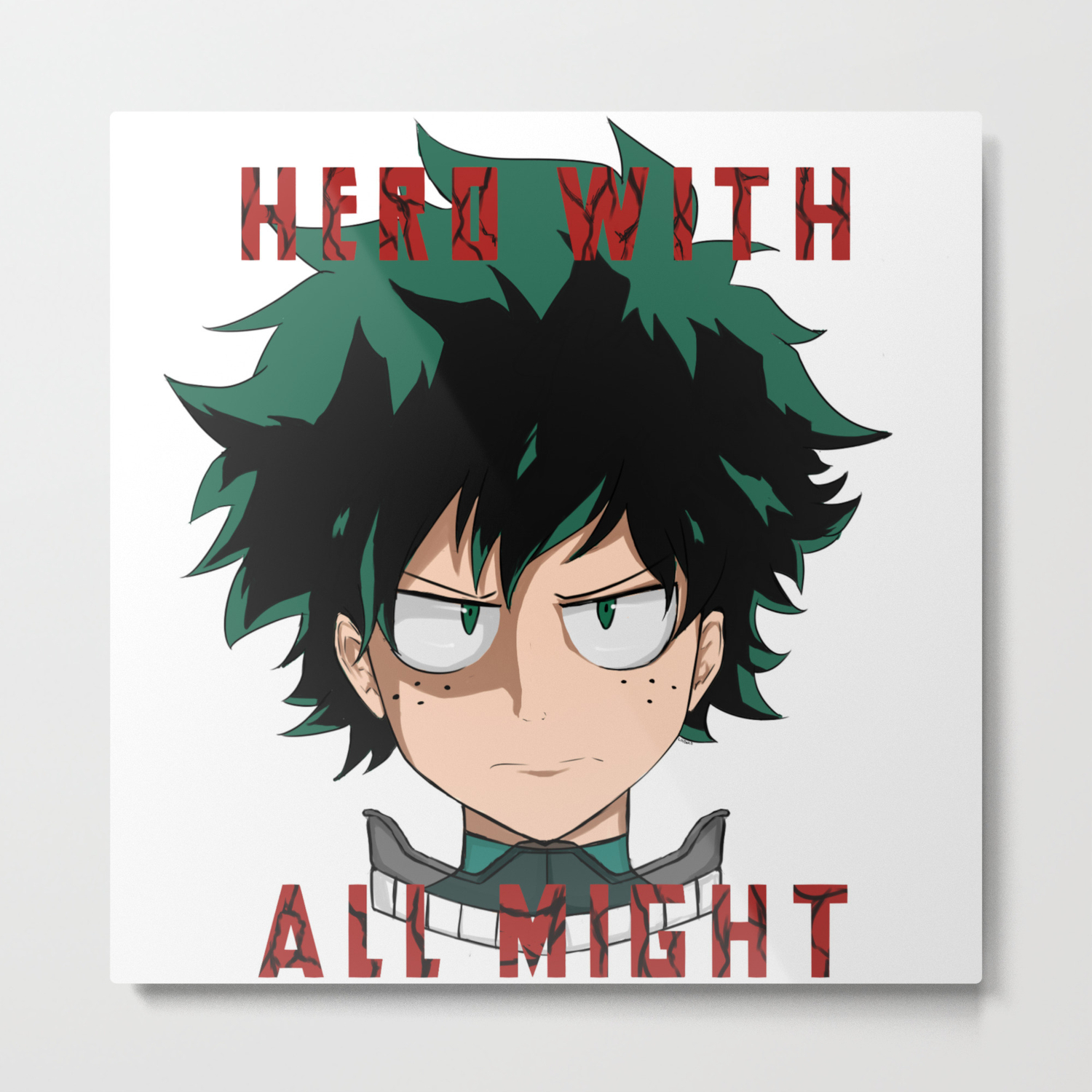 Hero With All Might Midoriya Izuku Deku Metal Print By Lindako7 Society6