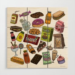 Food Doodles Wood Wall Art