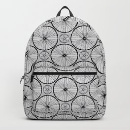 Bicycle Wheels Cycling Pattern - Grey Black Backpack | Hearts, Bike, Wheel, Masculine, Wheels, Patterns, Bicycle, Graphicdesign, Cycling, Pattern 