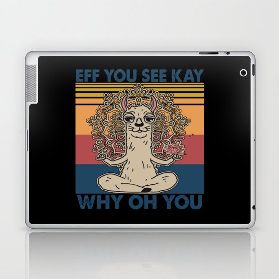 Eff You See Kay Why Oh You Llama Retro Vintage Laptop & iPad Skin