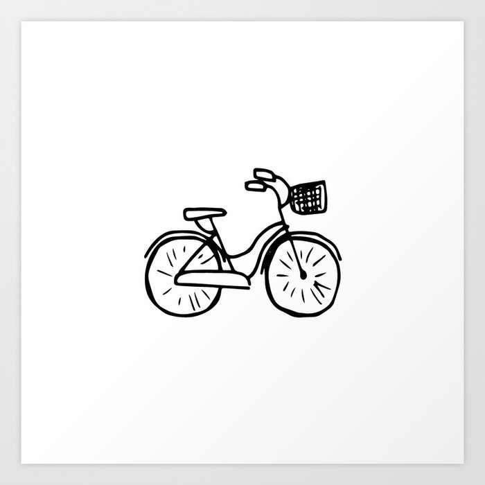 Bicycle Abstract Ink Drawing Art Print By Stopthepresses Society6