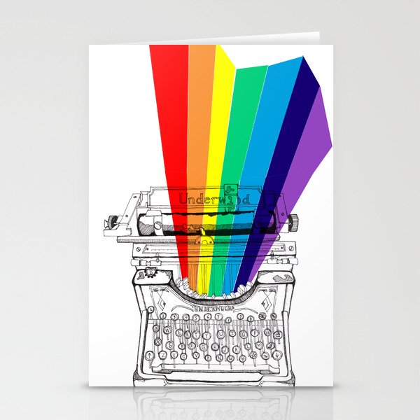 underwood typewriter with a sliver of rainbow Stationery Cards