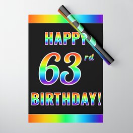 [ Thumbnail: Fun, Colorful, Rainbow Spectrum “HAPPY 63rd BIRTHDAY!” Wrapping Paper ]