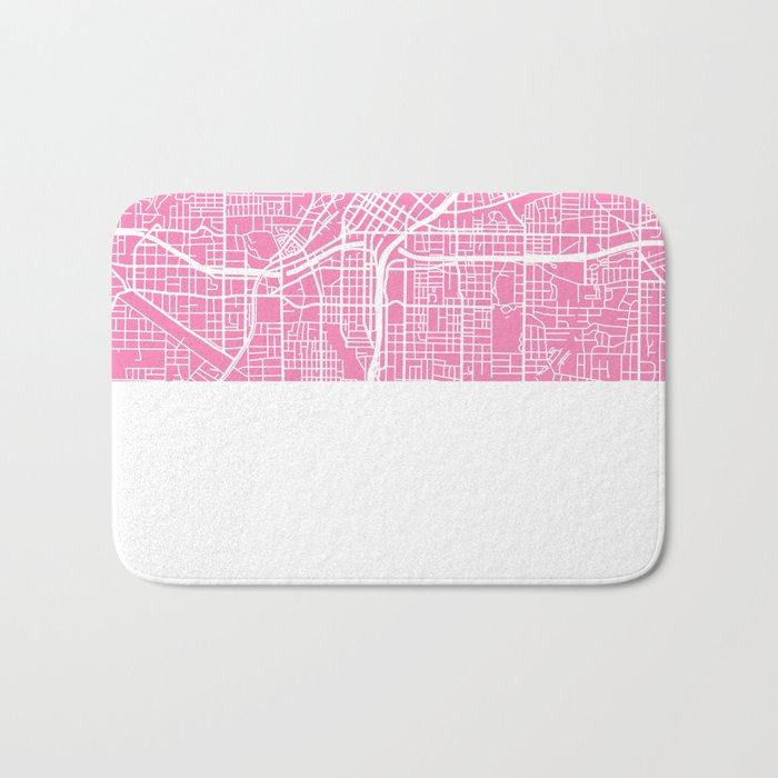Atlanta map pink Bath Mat