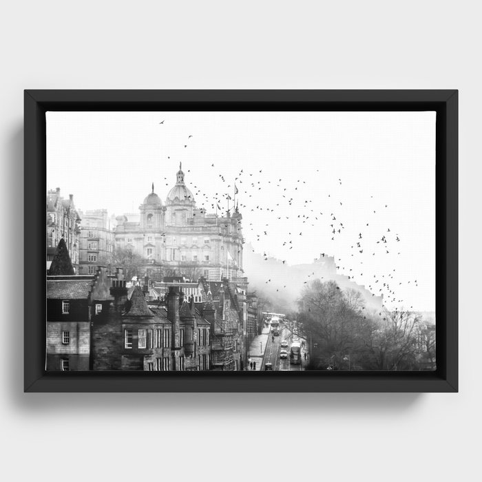 edinburgh in flight Framed Canvas