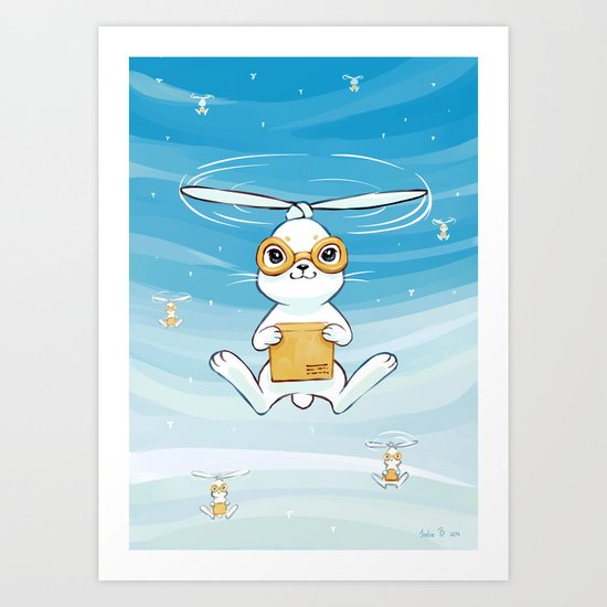 Postal Bunny Art Print