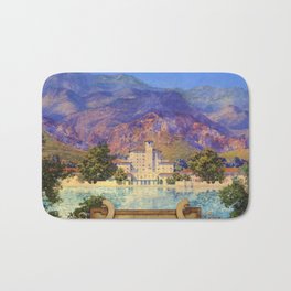 Broadmoor Hotel, Colorado Springs landscape by Maxfield Parrish Bath Mat | Americanwest, Rockymountains, Yellowstone, Vail, Utah, Painting, Breckenridge, Villa, Fruit, Yosemite 