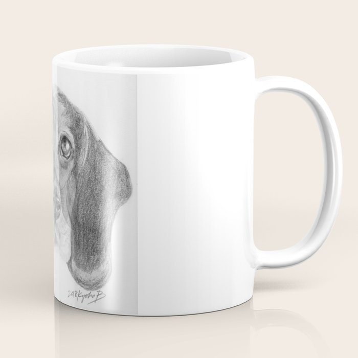 dog face on mug