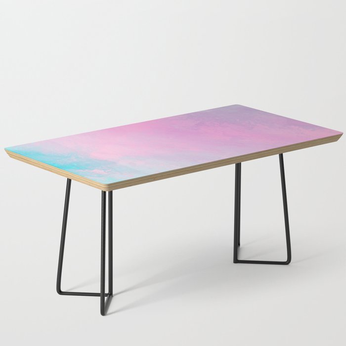 Abstract artistic pink teal watercolor brushstrokes Coffee Table