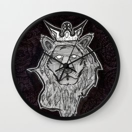 Rebel Lion Wall Clock | Pen, Opart, Psychedelicart, Black and White, Drawing, Ink Pen, Ink, Paper, Markers 