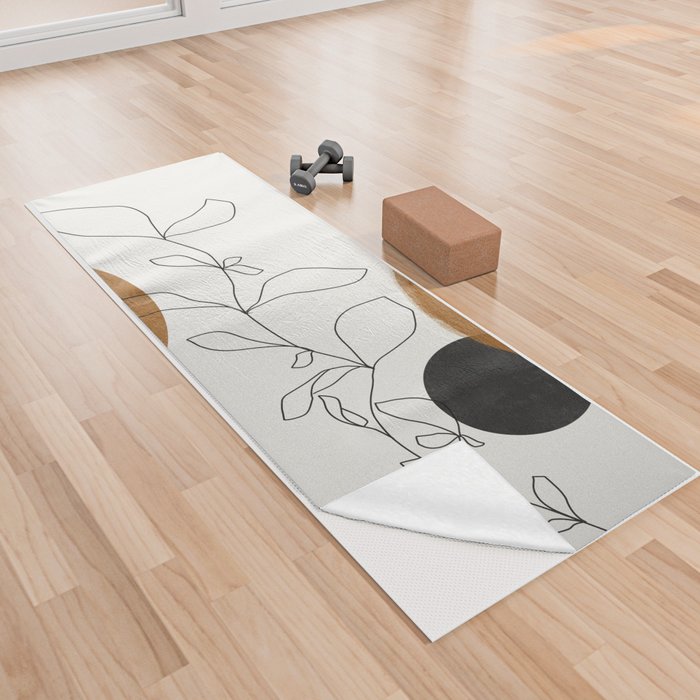 Abstract Plant Yoga Towel | Drawing, Digital, Abstract, Plant, Art, Minimal, Illustration, Simple, Nature, Leaves