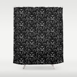 Black Witchy Pumpkins Shower Curtain