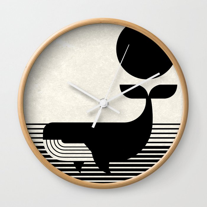 Whale illustration Wall Clock