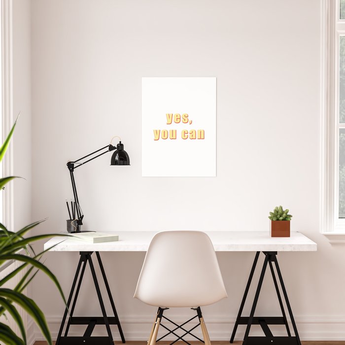 Yes You Can Retro Aesthetic Fun Funky 80s 90s Vintage Wall Art Bedroom Indi Poster By Commonstudio