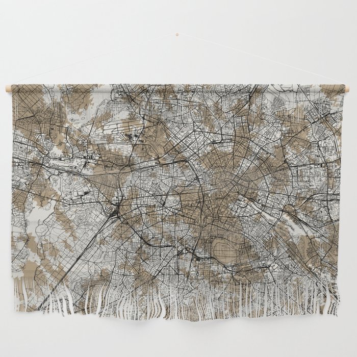Authentic Berlin Map - Artistic Cartography Wall Hanging