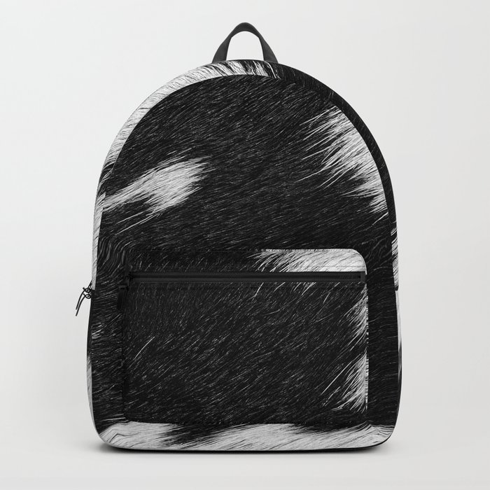 Black and White Cowhide Fur Backpack