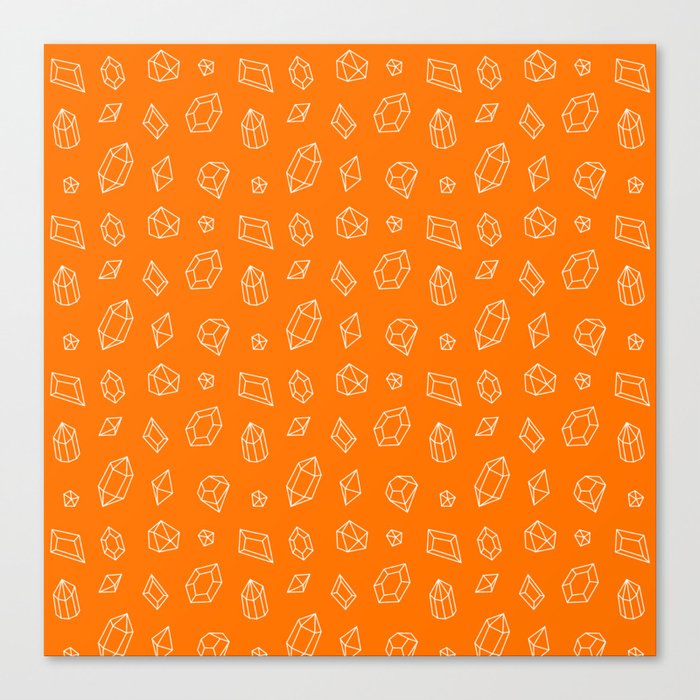 Orange and White Gems Pattern Canvas Print