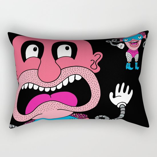 Red Face Weirdo Rectangular Pillow