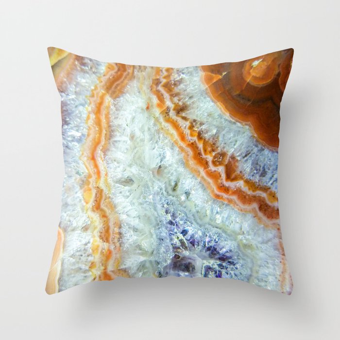 Crystalized Purple Clear Quartz Slab With Orange Rust Throw