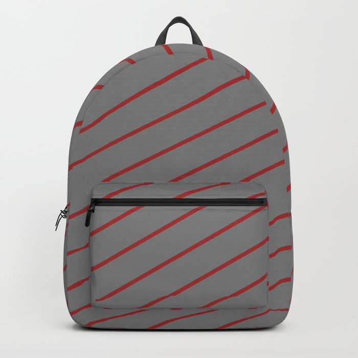 Gray & Brown Colored Stripes Pattern Backpack