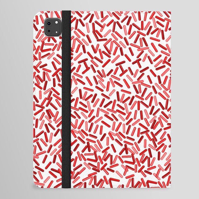 Red Sprinkles Candy Pattern iPad Folio Case