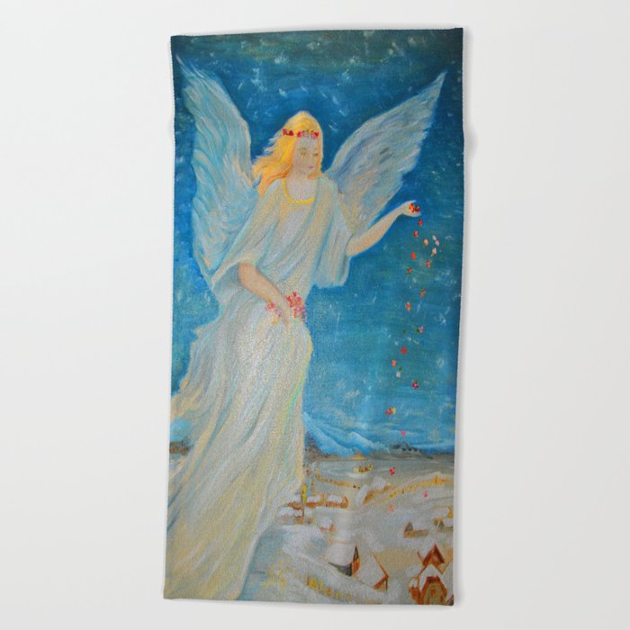 Bless Me Guardian Angels Are Here Angel Of Abundance Love Beach Towel By Azima Society6