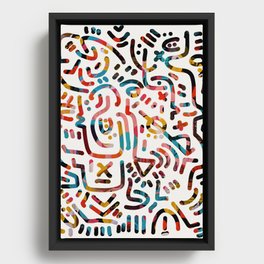 Graffiti Art Life in the Jungle with Symbols of Energy Framed Canvas