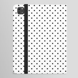 Retro Black Polka Dot Background Pattern iPad Folio Case