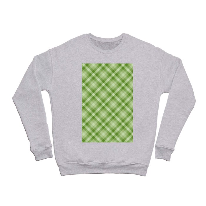 Green Gingham Checkered Pattern Crewneck Sweatshirt