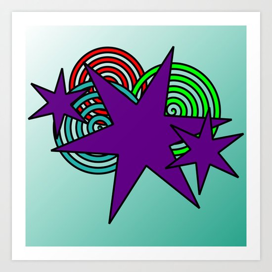 Purple Stars Art Print