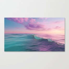 Candy Waves | Pastel Ocean Shoreline off Coast of California Art Print | 03 Canvas Print