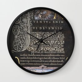 Vintage calligraphy art Wall Clock