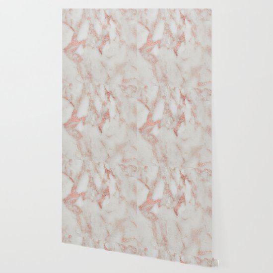 Marble Metallic Blush Pink And White Marble By Nature Magick Wallpaper By Naturemagick Society6
