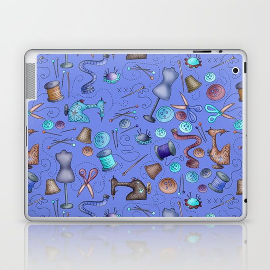 Sewing tools - azulados Laptop & iPad Skin