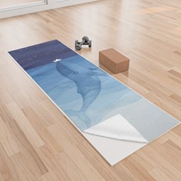 Whale blue ocean Yoga Towel