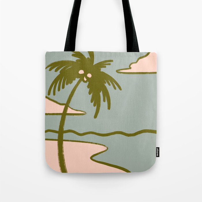 Beach Palm Tree 1 Retro Midcentury Tote Bag