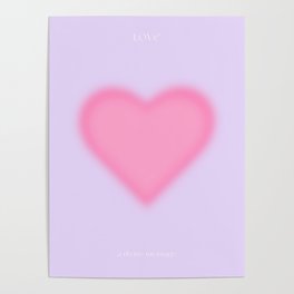 Lavender Heart Aura - Love Poster