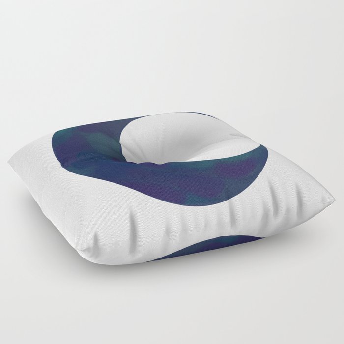 Blue Crescent Moon Floor Pillow