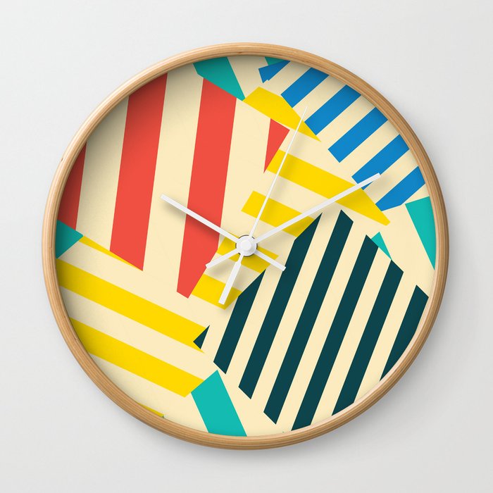italian stripes Wall Clock