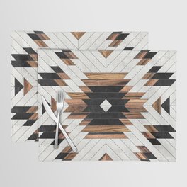 Urban Tribal Pattern No.5 - Aztec - Concrete and Wood Placemat