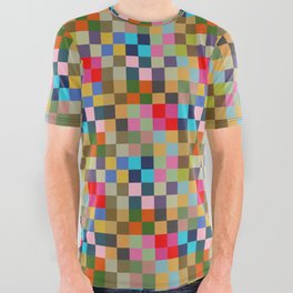 Colorful Checkerboard All Over Graphic Tee