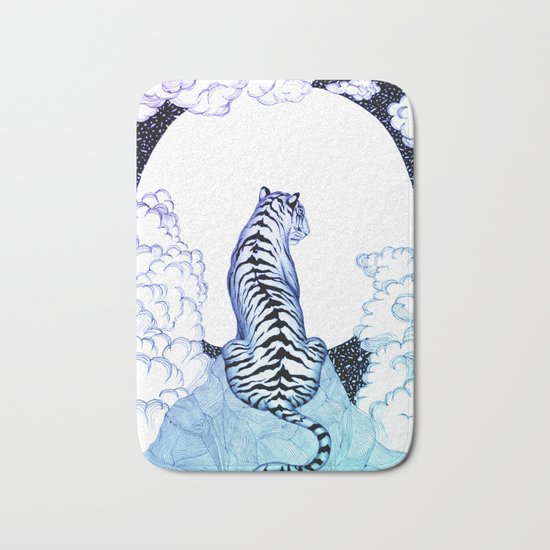 Ombre Tiger Moon Bath Mat