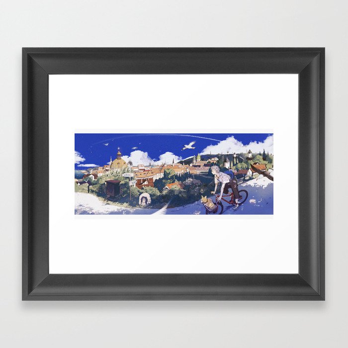 Seaside City Framed Art Print