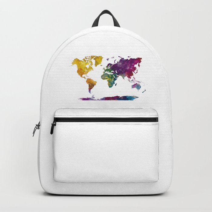 Watercolor World Map Backpack