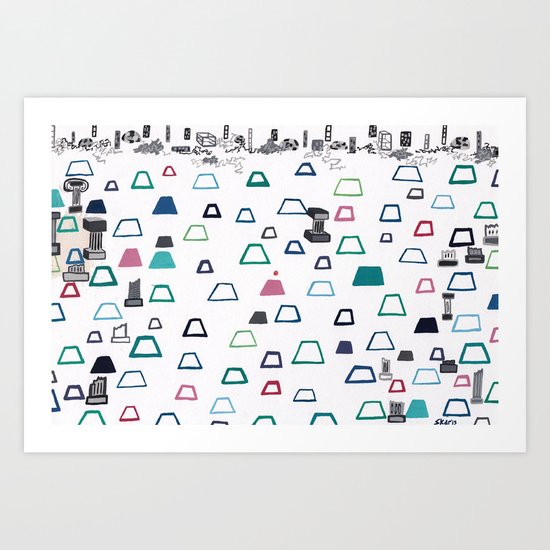 The Forgotten Tangerine, Marketplace Amidst Ruins Art Print