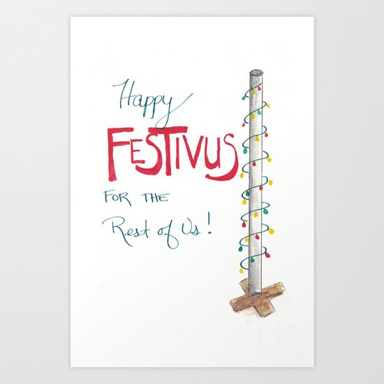 Happy Festivus Holiday Cad Art Print By Emililyart Society6