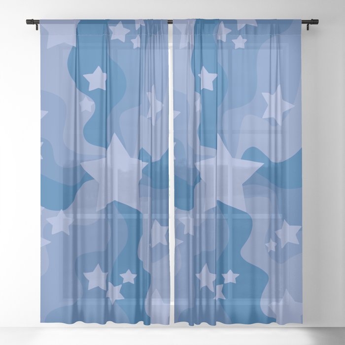 Sea of Stars - Blue Sheer Curtain