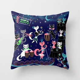 Mambo Kitties Throw Pillow